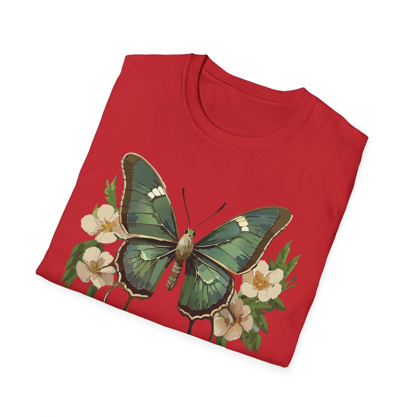 Butterfly Shirt Monarch Style Unisex T Shirt Gildan Softstyle 64000 100 Percent Ring Spun Cotton