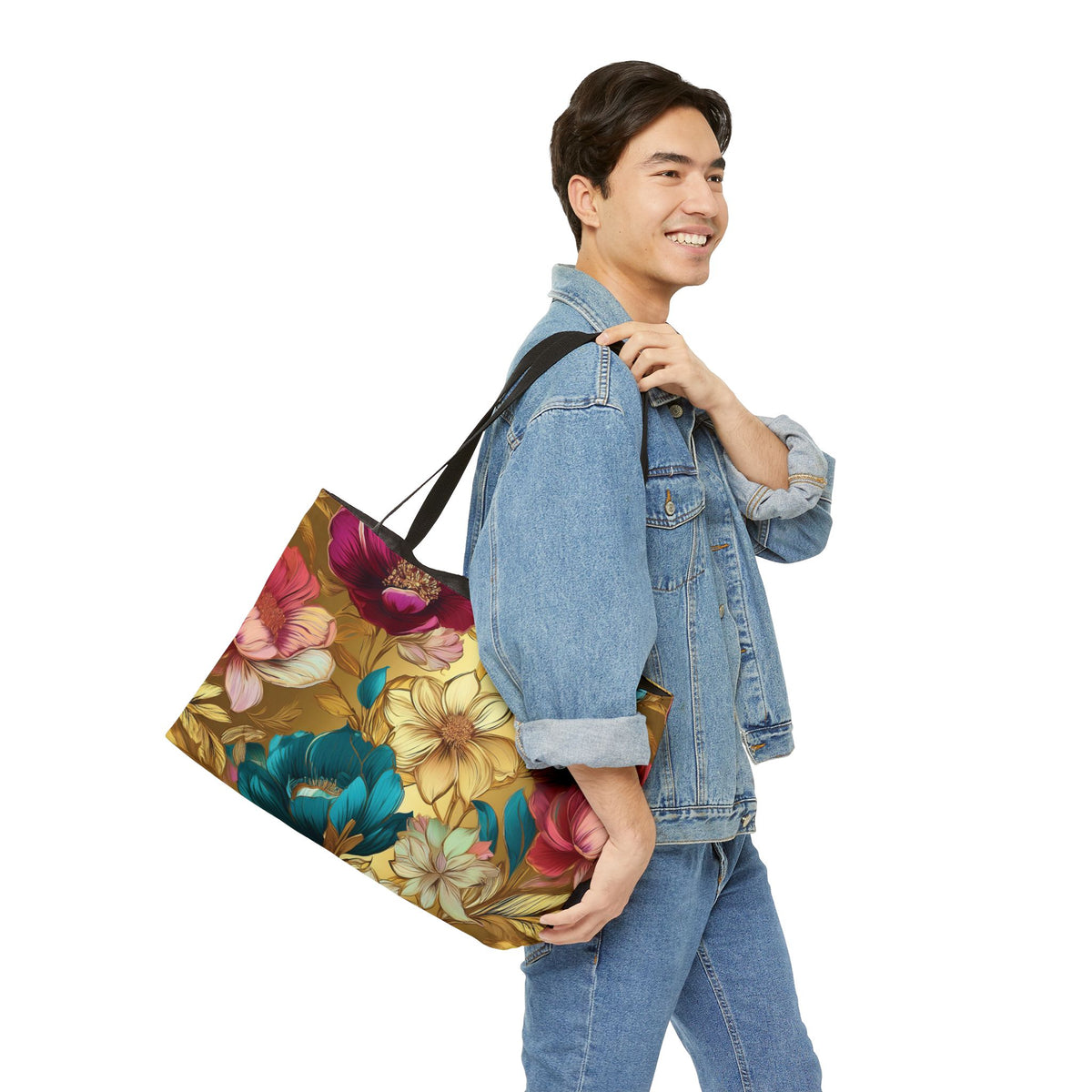 Floral Print Poly Canvas Weekender Bag 1