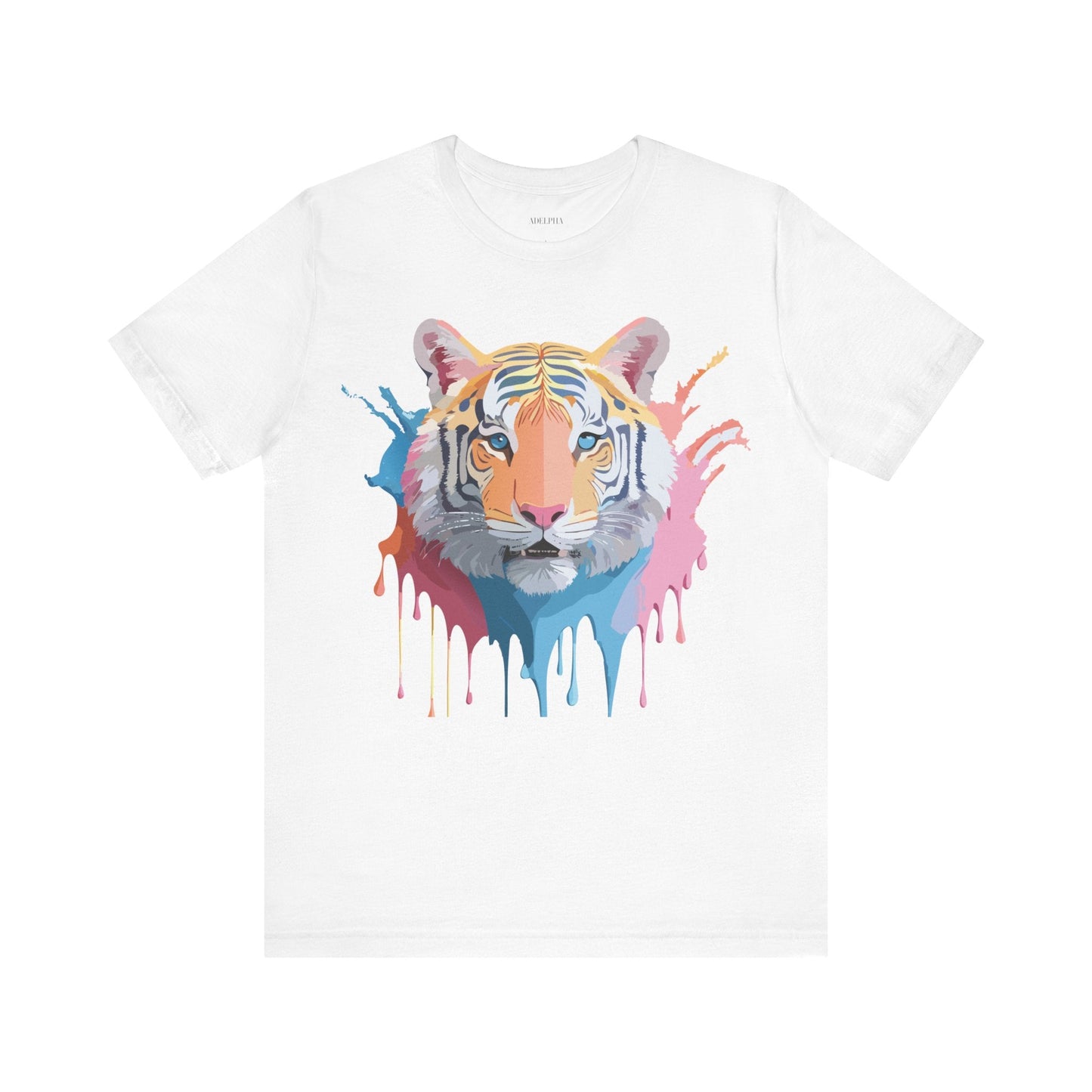 Tiger Graphic Tee Unisex Short Sleeve Shirt With Vintage Inspired Adelpha Artwork