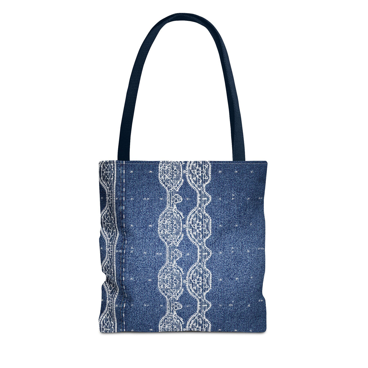 Denim Fabric Imitation Print Unisex Canvas Bag Poly Spun 3 Sizes Tote Bag 106