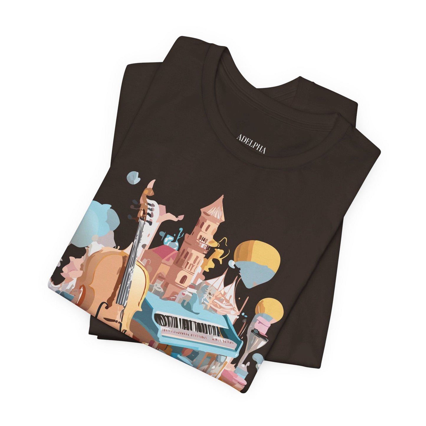 Music Graphic Tee Unisex Vintage Art Design By Adelpha Premium Short Sleeve T Shirt