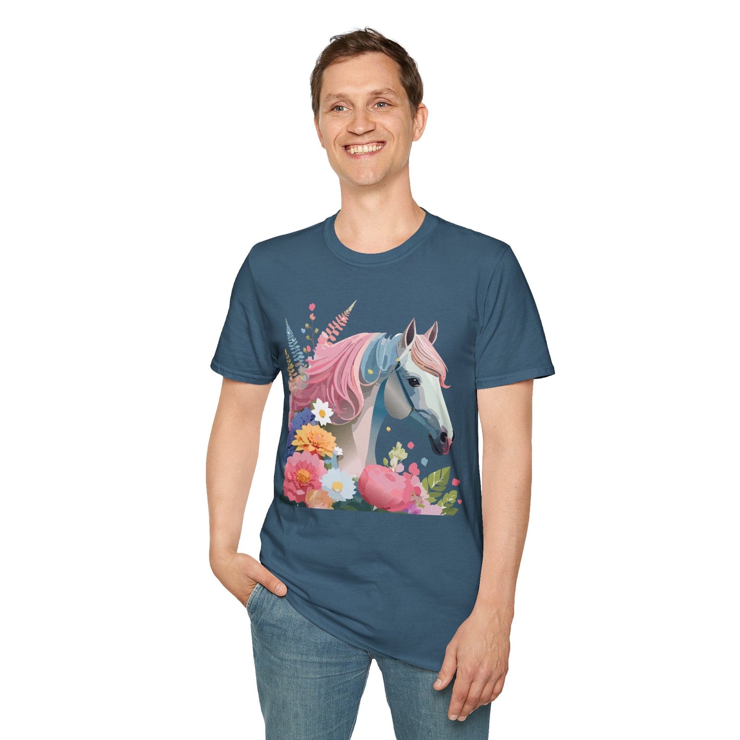 Horse Shirt Unisex Gildan Softstyle 64000 Cotton Tee With Animals