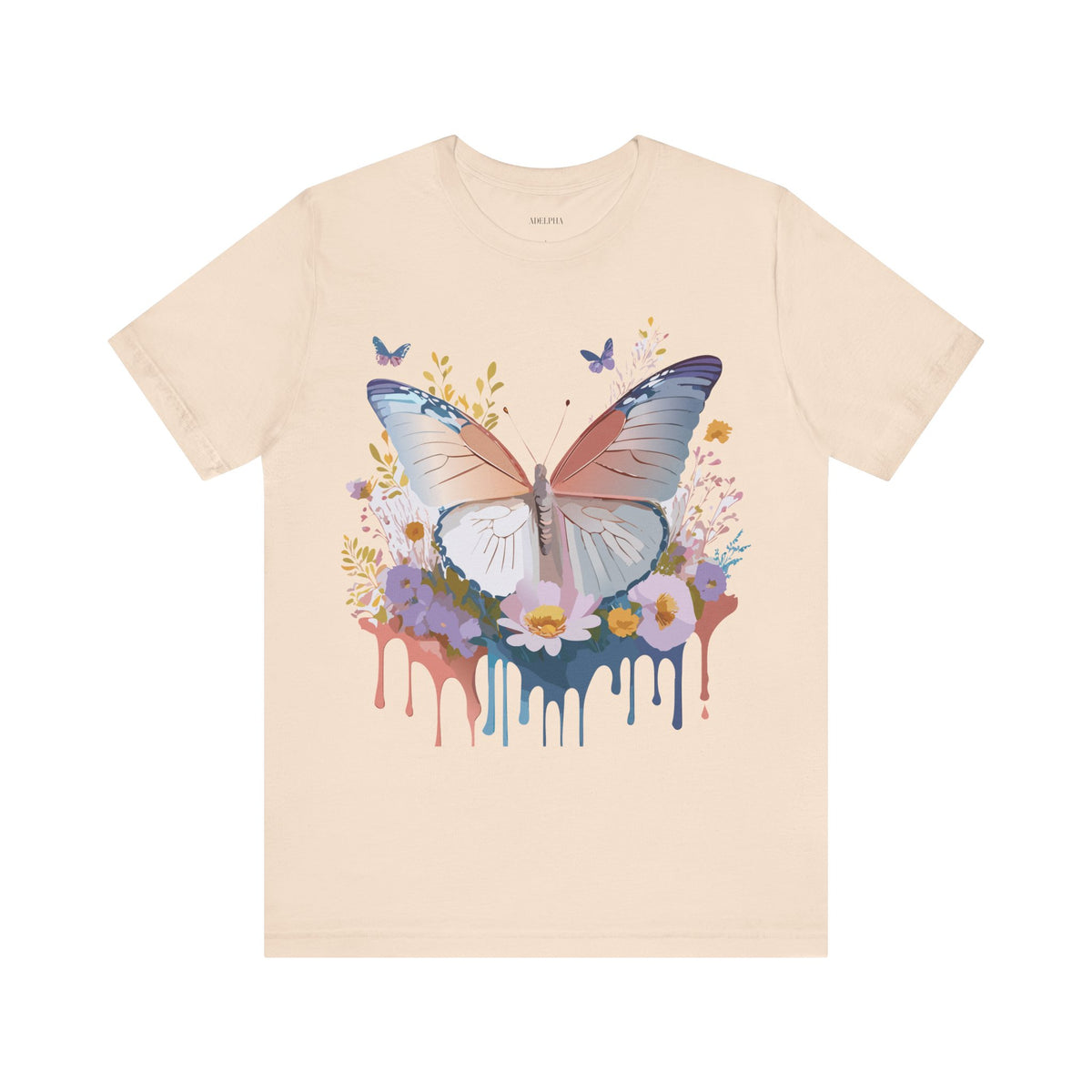 Butterfly Graphic Unisex Cotton Bella+Canvas Tee with Art Design n106