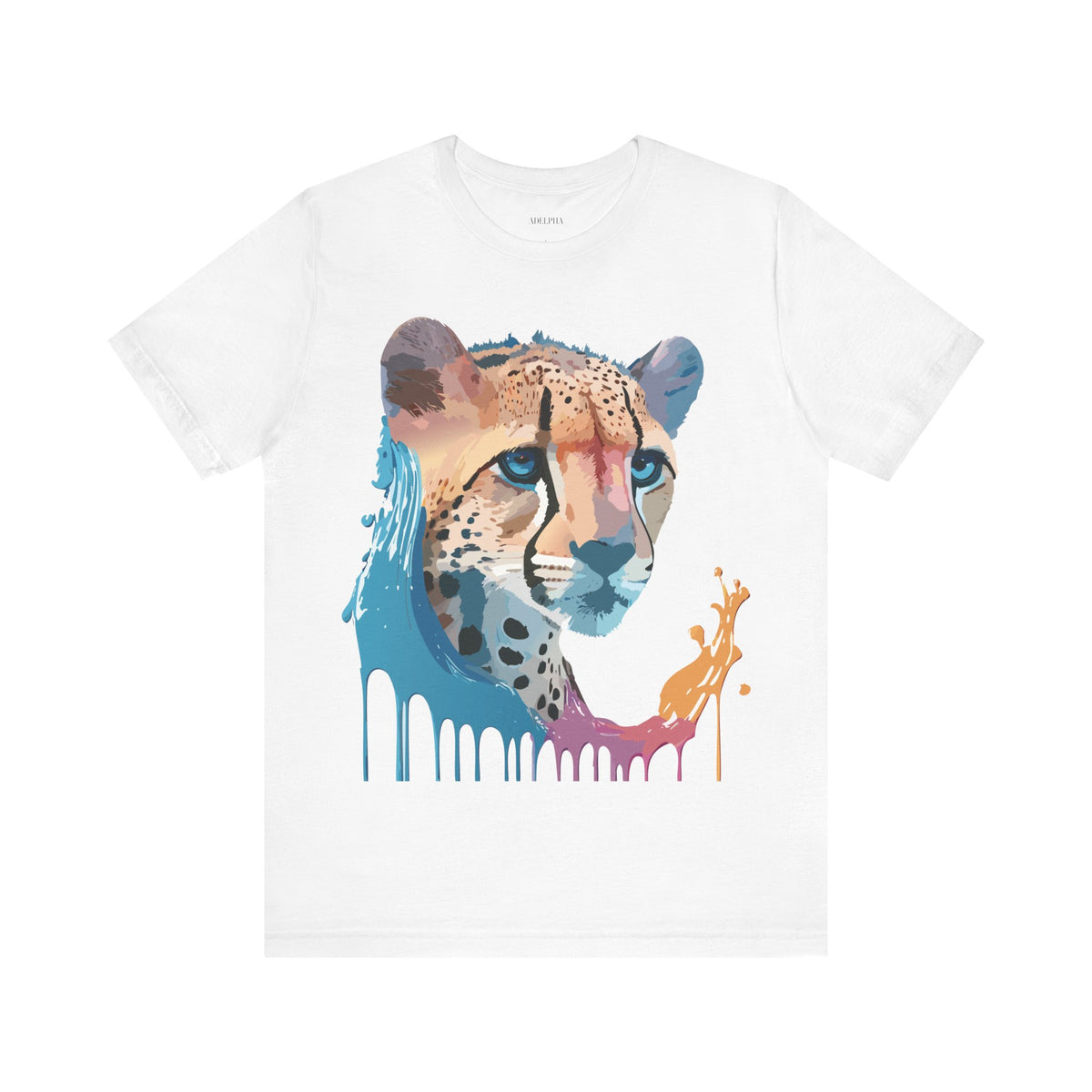 Cheetah Graphic Unisex Cotton Bella+Canvas Tee with Art Animal Design e3