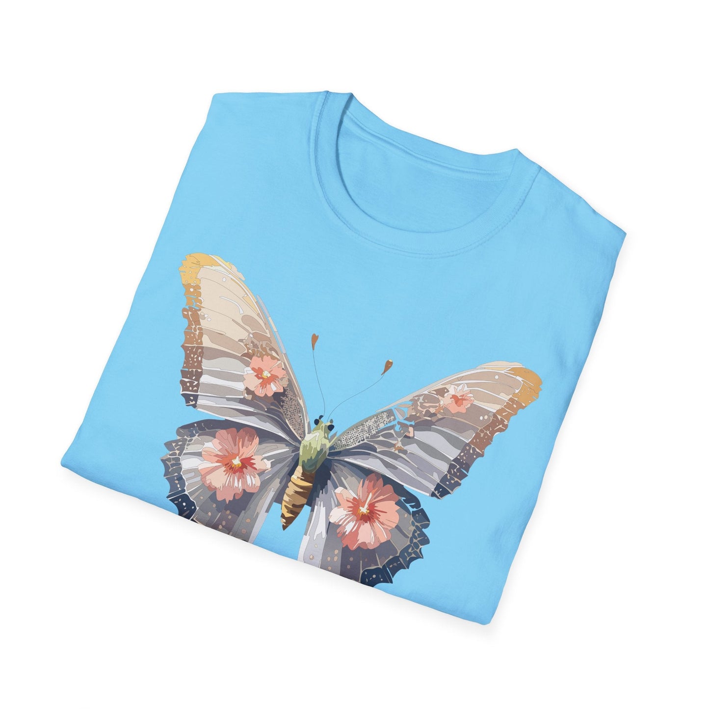 Butterfly T Shirt Unisex Monarch Design Gildan Softstyle 64000 100 Percent Ring Spun Cotton