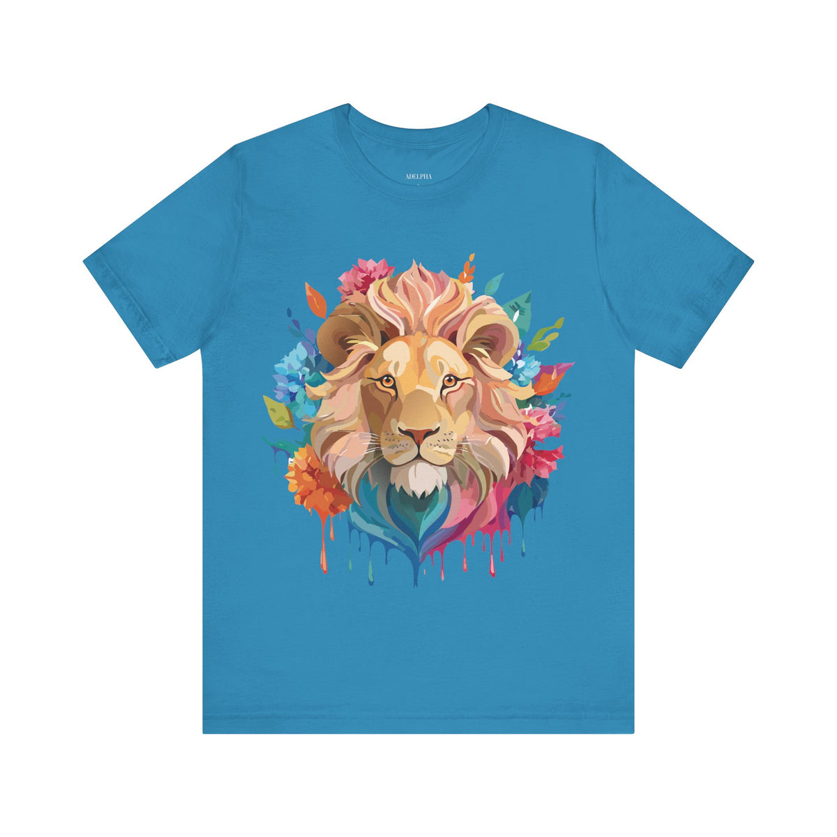 Lion Graphic Unisex Cotton Bella+Canvas Tee with Art Animal Design e42
