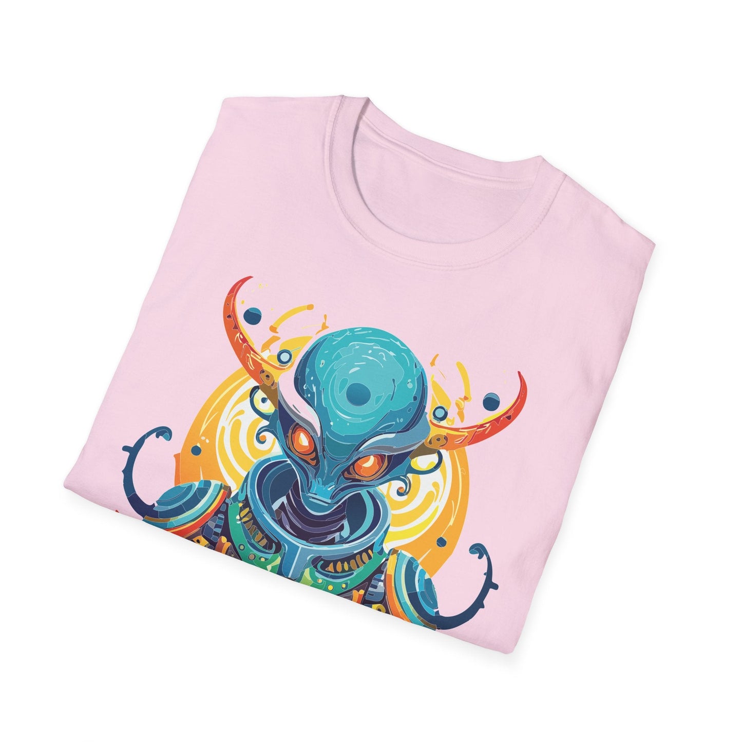 Alien Graphic Unisex Cotton Softstyle UFO Artwork Tee 5