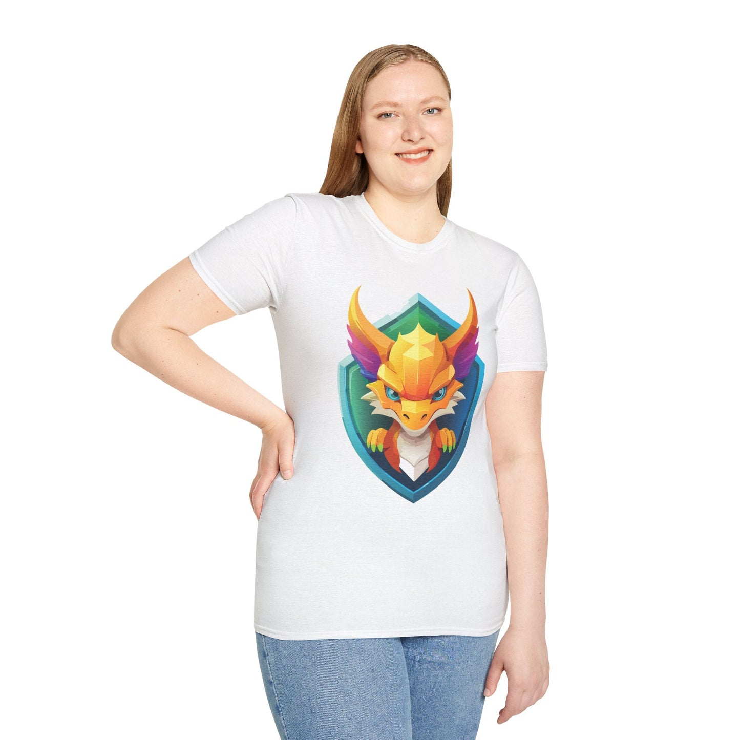 Dragon T Shirt Unisex Dragon Graphic Tee With Animal Design Soft Cotton Gildan Softstyle 64000