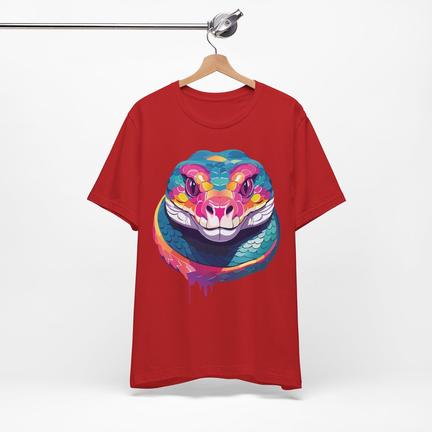 Unisex Animal Tee Shirt With Art Design, Wild Animals Short Sleeve Graphic Tee For Everyday Wear