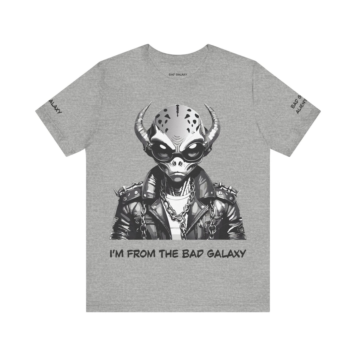 Alien Graphic Tee Shirt From Bad Galaxy Made To Order In USA 100 Percent Cotton Eco Friendly Inks