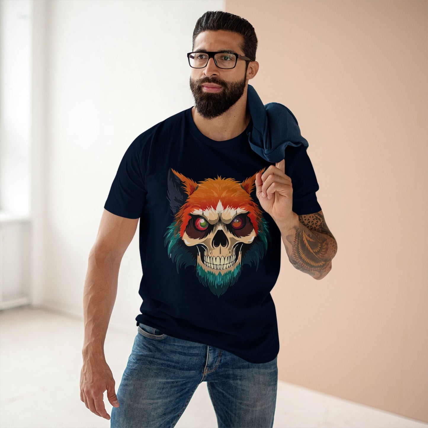 Skull Shirt Unisex Skeleton Tee Original Art By Retro2Nova Premium Cotton Tee Art Collection