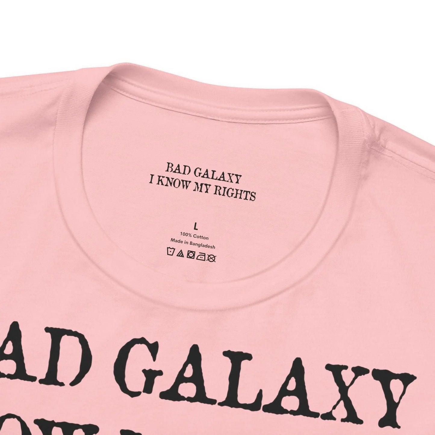 Red Stamp Tee Shirt Made In USA With 100 Percent Cotton Eco Inks From Bad Galaxy Official