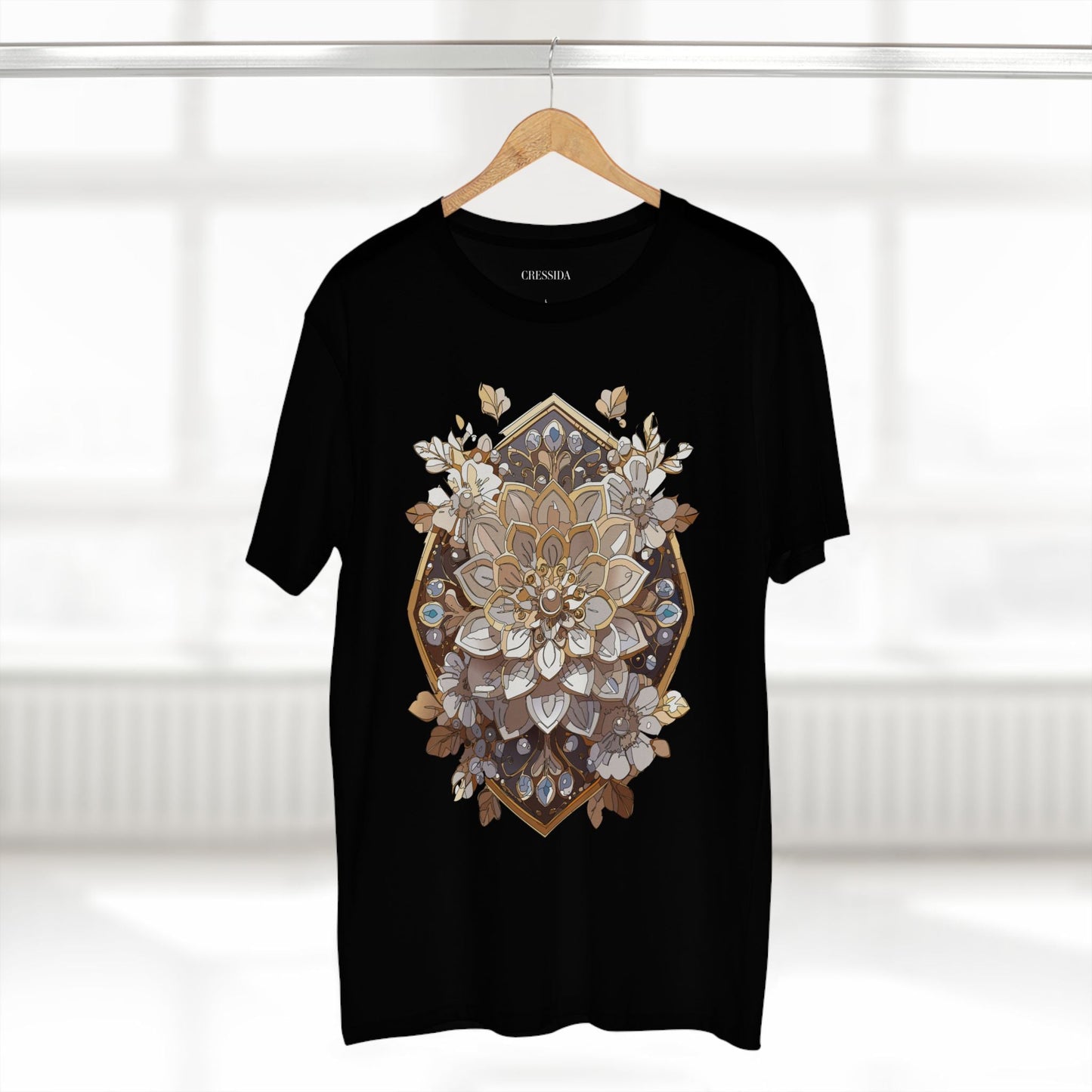 Floral Graphic T-Shirt Unisex 100 Cotton Art Design with Antique Flowers Tee 15