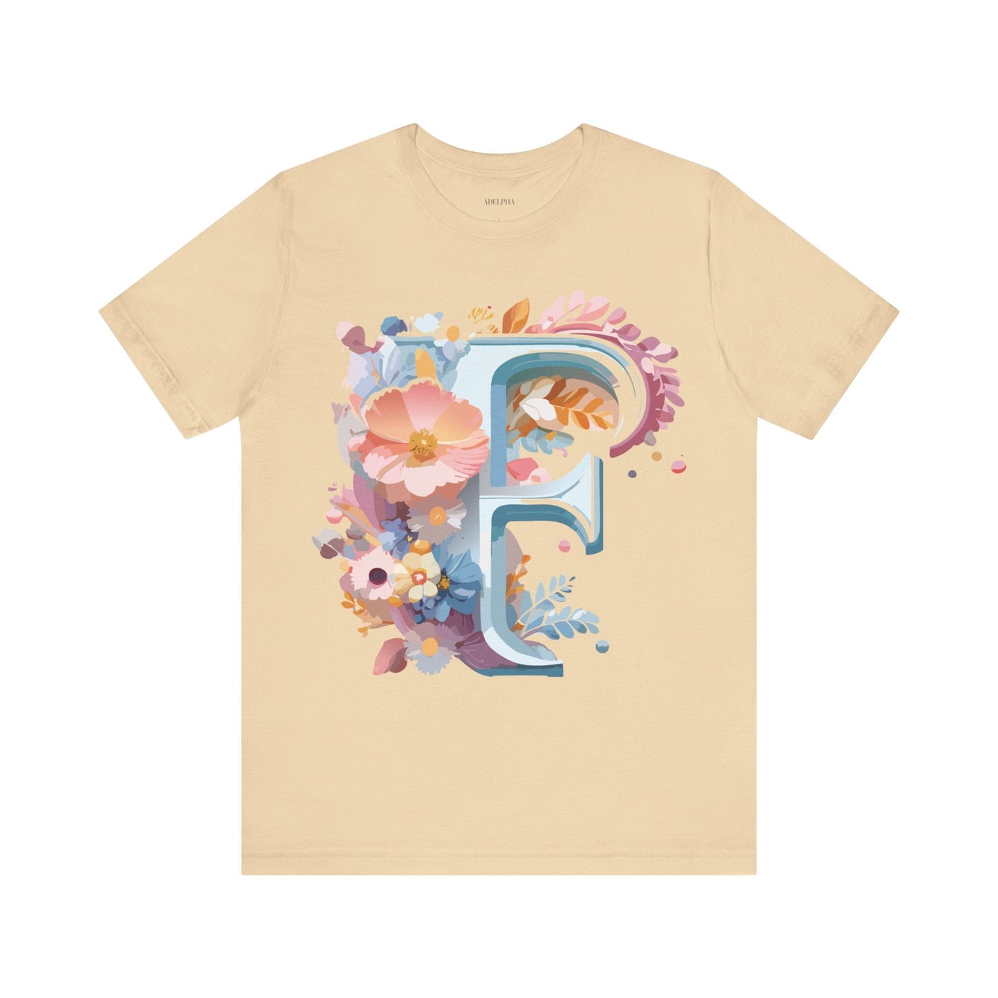Letter F Shirt Unisex Graphic Tee Jersey Short Sleeve by Adelpha Vintage Inspired Art Design