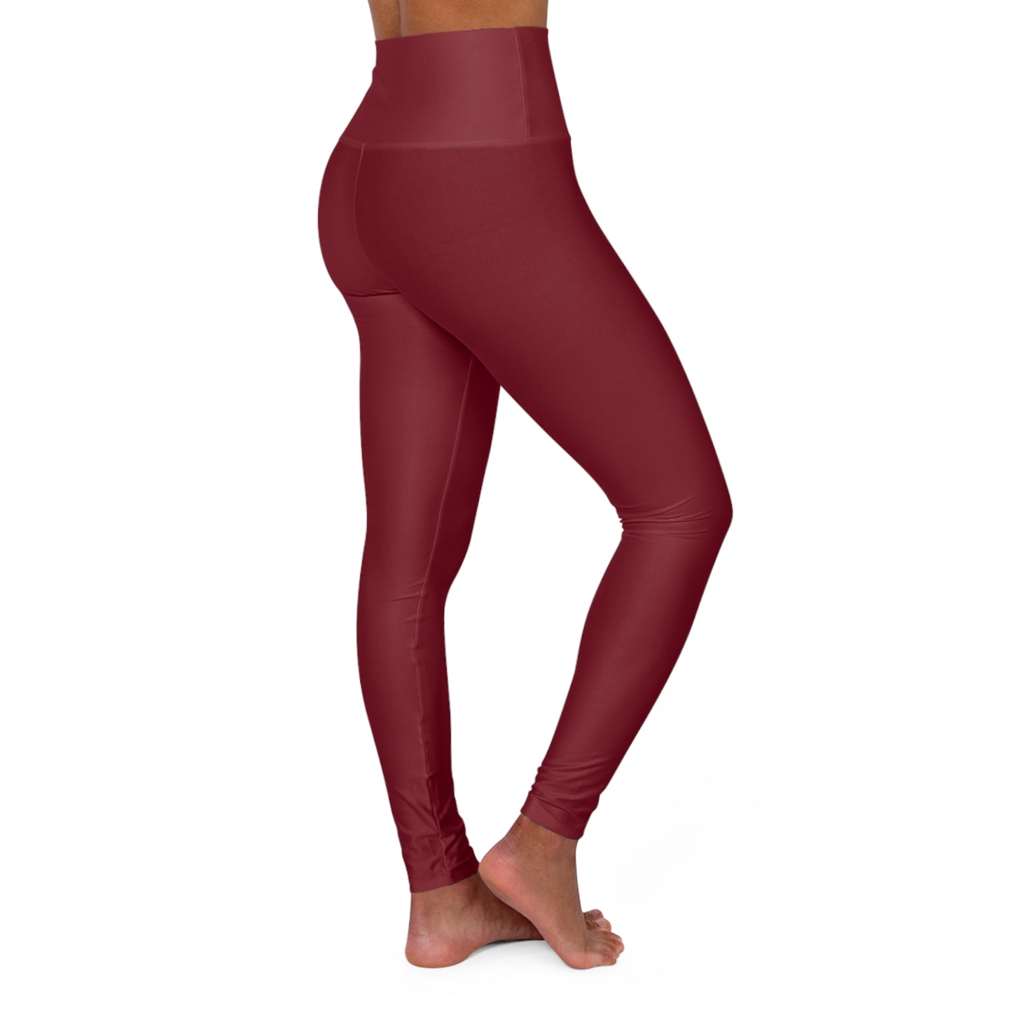 Burgundy Color High-Waist Yoga Leggings Women's Seamless Poly-Span Stretchy Pants XS-2XL
