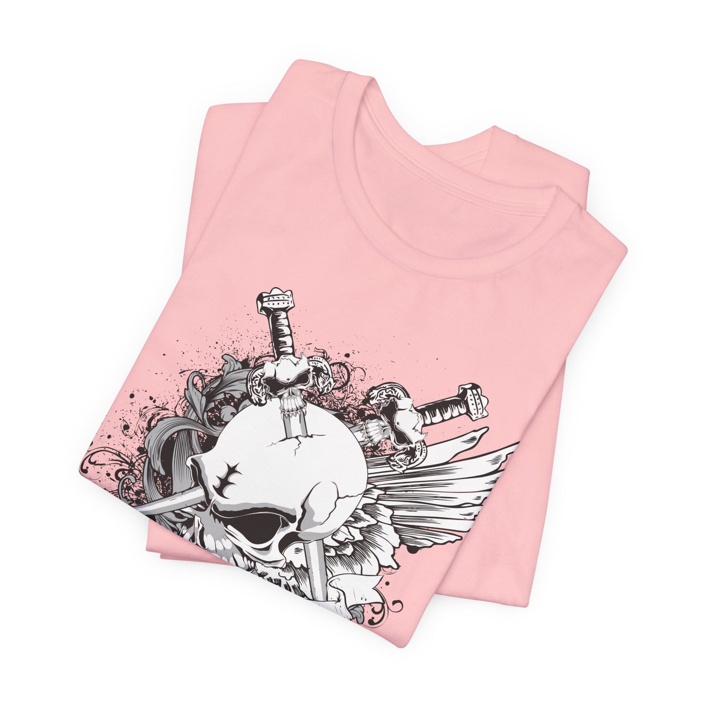 Dagger Skull Graphic Design Tee, Skull Shirt, Vintage Tees, Art Design T-Shirt, Vintage Graphic Tee, Art Shirts with Skulls