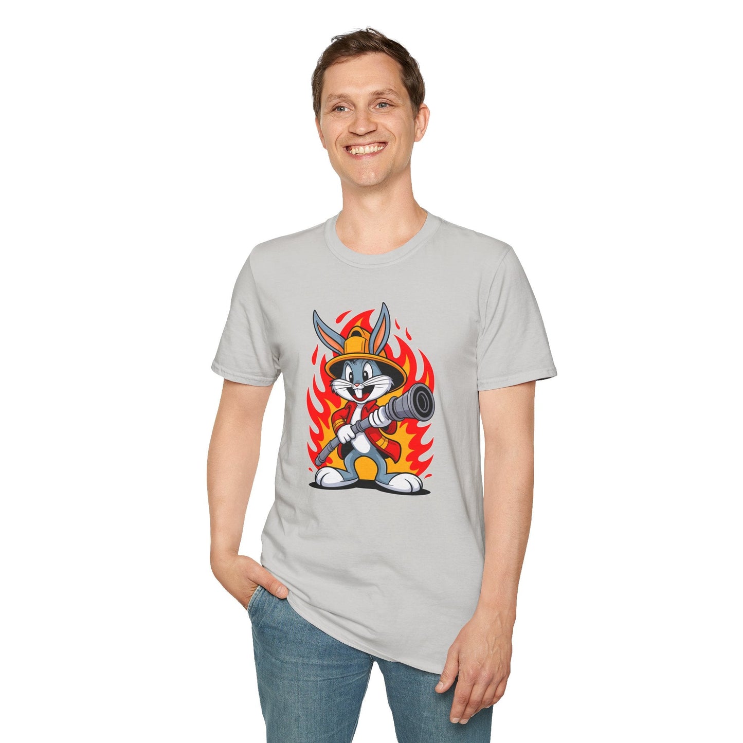 Bugs Bunny T Shirt Unisex Cartoon Graphic Tee 100 Percent Ring Spun Cotton Softstyle