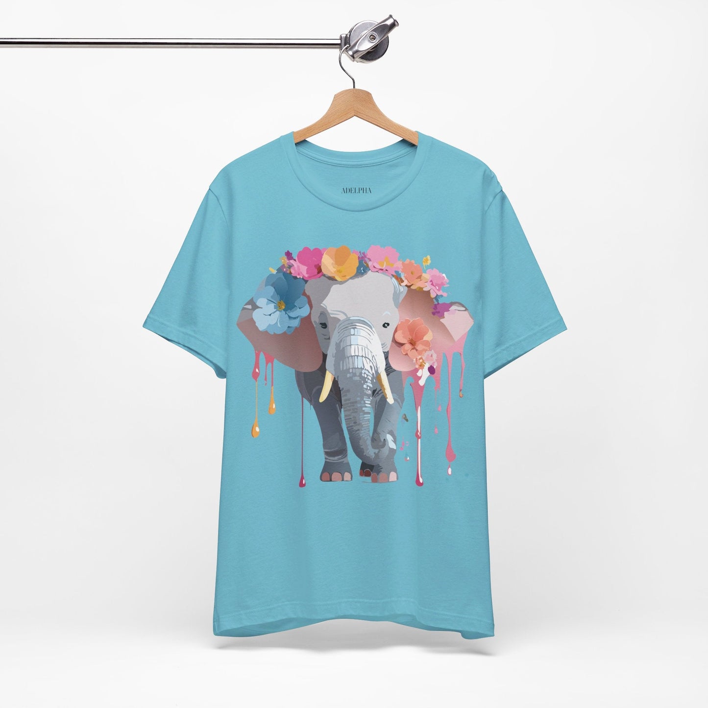 Adelpha Elephant Graphic Tee Unisex Short Sleeve Jersey Shirt With Vintage Artwork