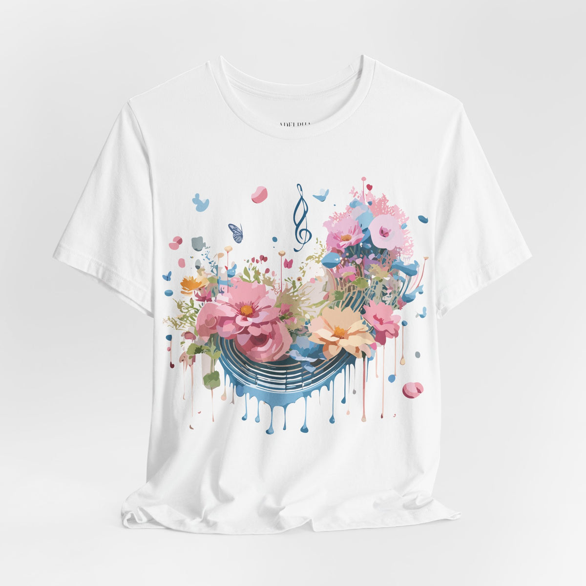 Music Graphic Unisex Cotton Bella+Canvas Tee with Art Design m163