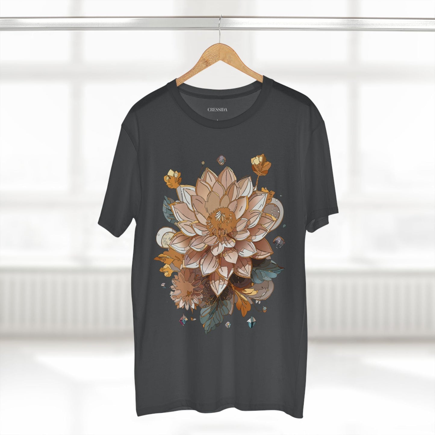 Floral Graphic T-Shirt Unisex 100 Cotton Art Design with Antique Flowers Tee 9