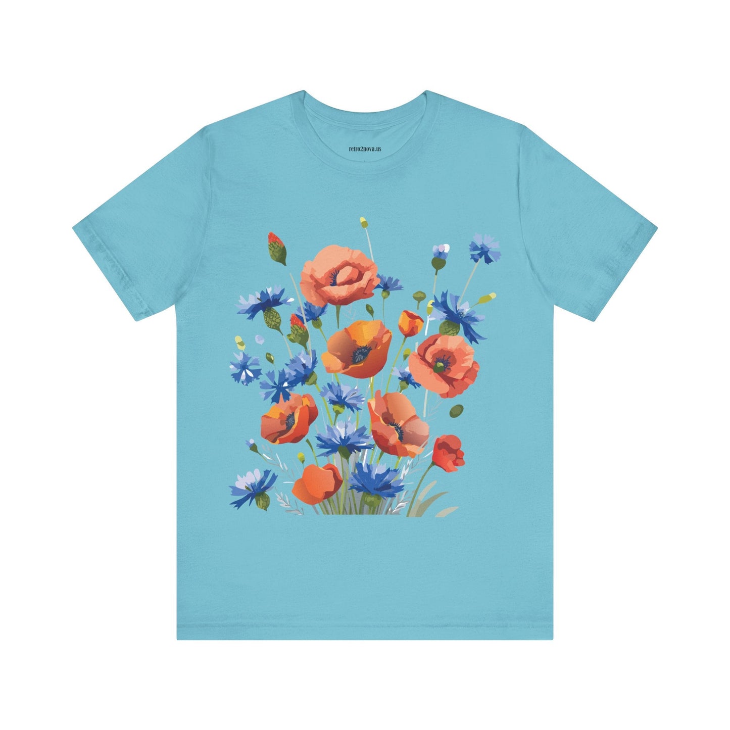 Unisex Floral Shirt Floral Print Tee Lightweight Breathable Fabric Short Sleeve Casual Wear