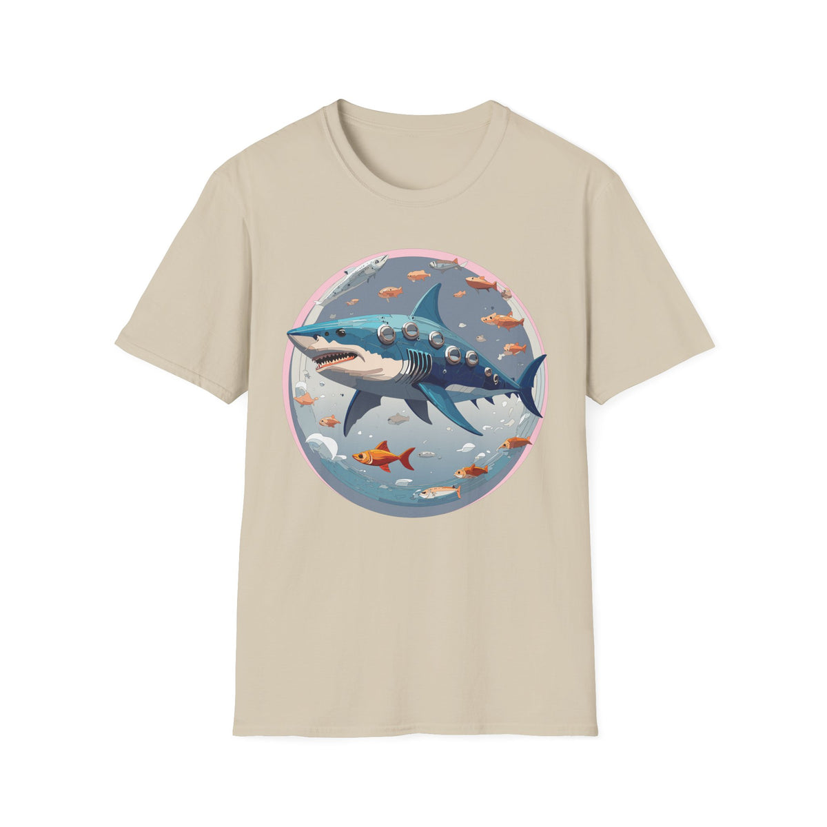 Steampunk Shark T-Shirt | Submarine Porthole Ocean Illustration