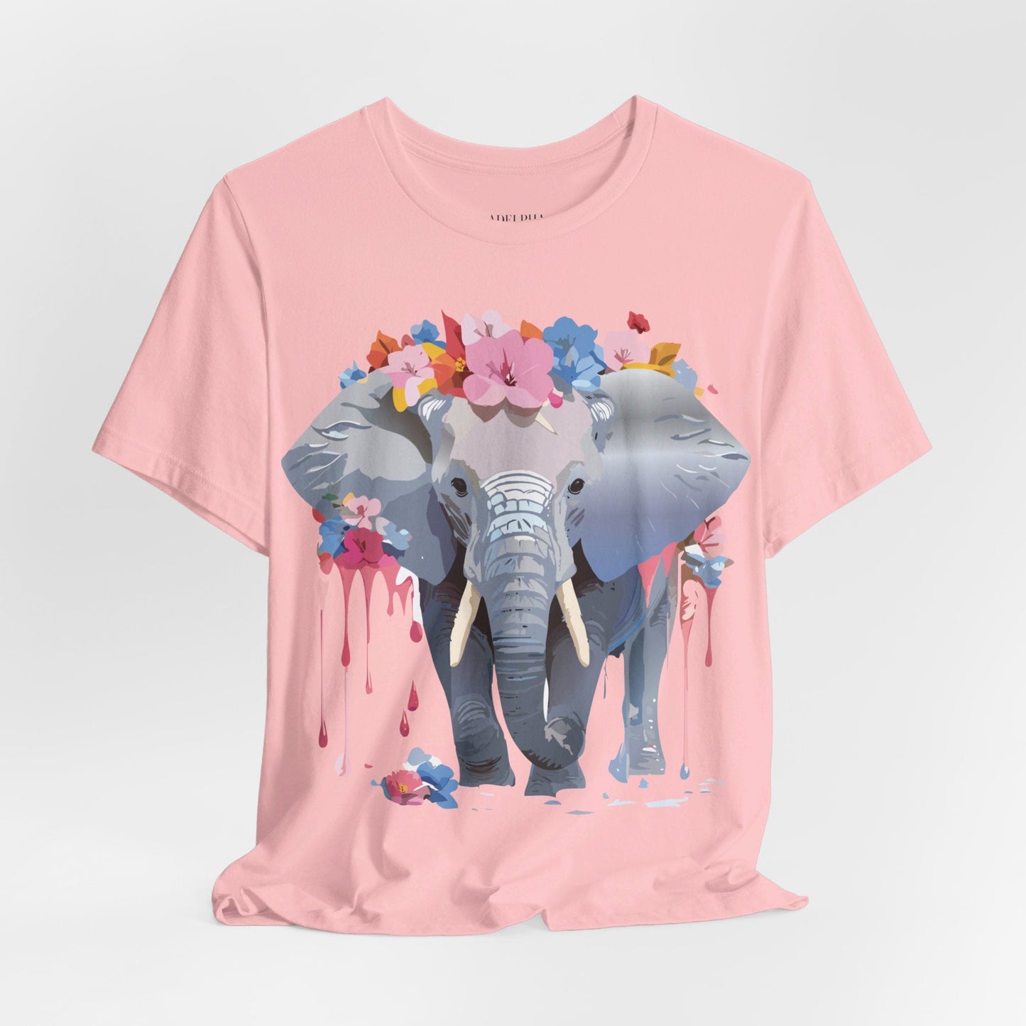 Elephant Graphic Tee Unisex Short Sleeve Jersey With Vintage Inspired Adelpha Artwork
