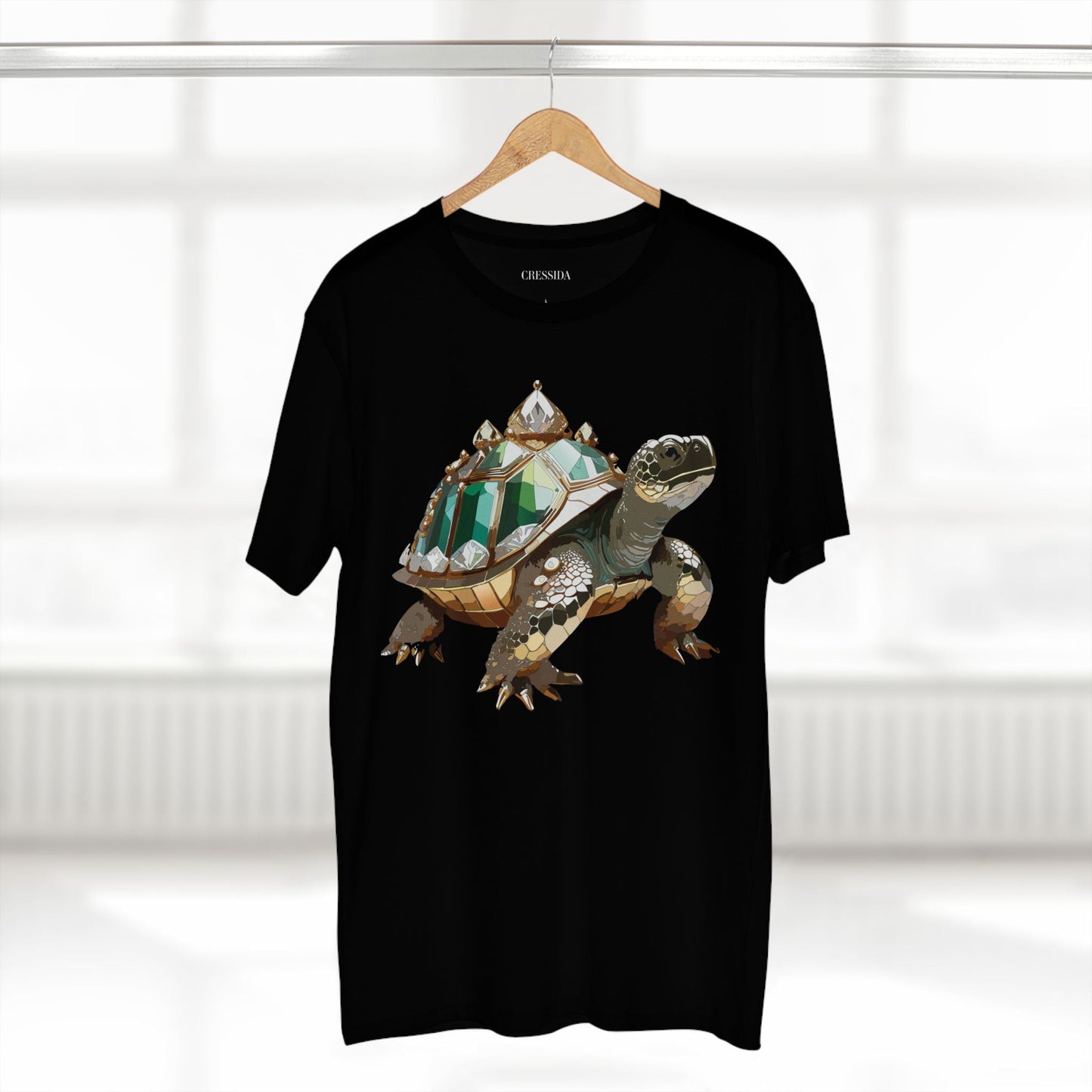 Turtle Graphic Unisex 100 Cotton Tee With Unique Animal Golden Medallion Art Design 32