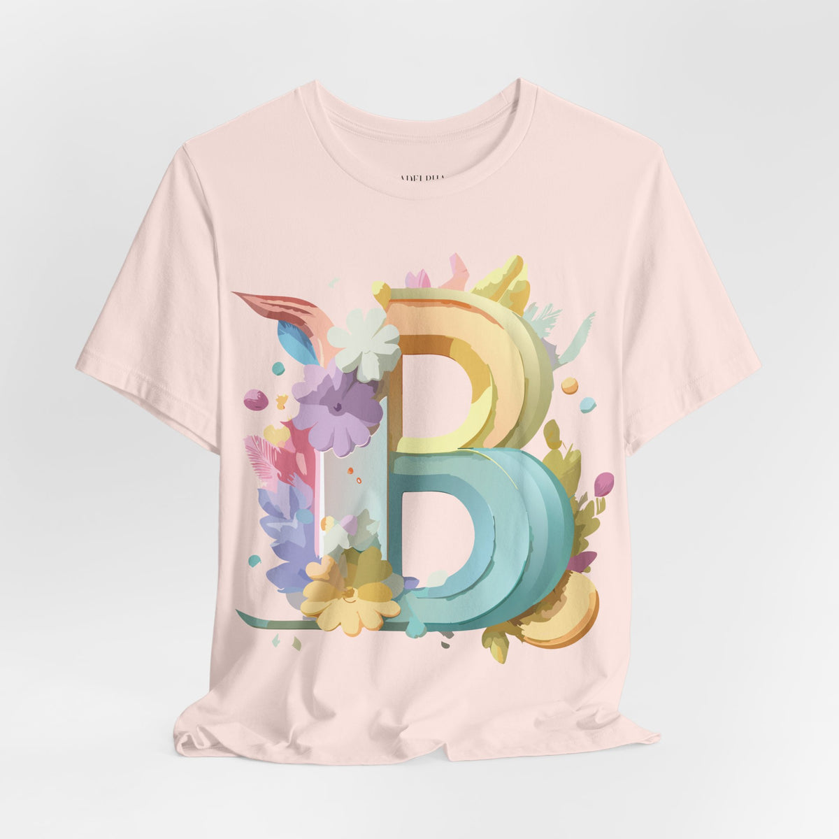 Letter B Graphic Unisex Cotton Bella+Canvas Tee with Art Letter Design