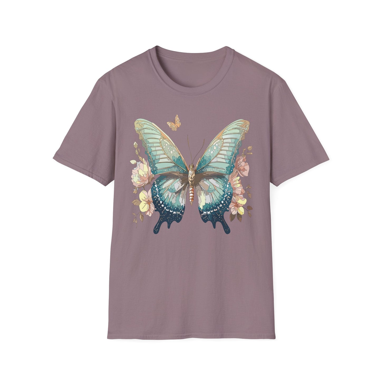 Butterfly Print Unisex T Shirt Monarch Design Softstyle 64000 Gildan Cotton Tee Quality