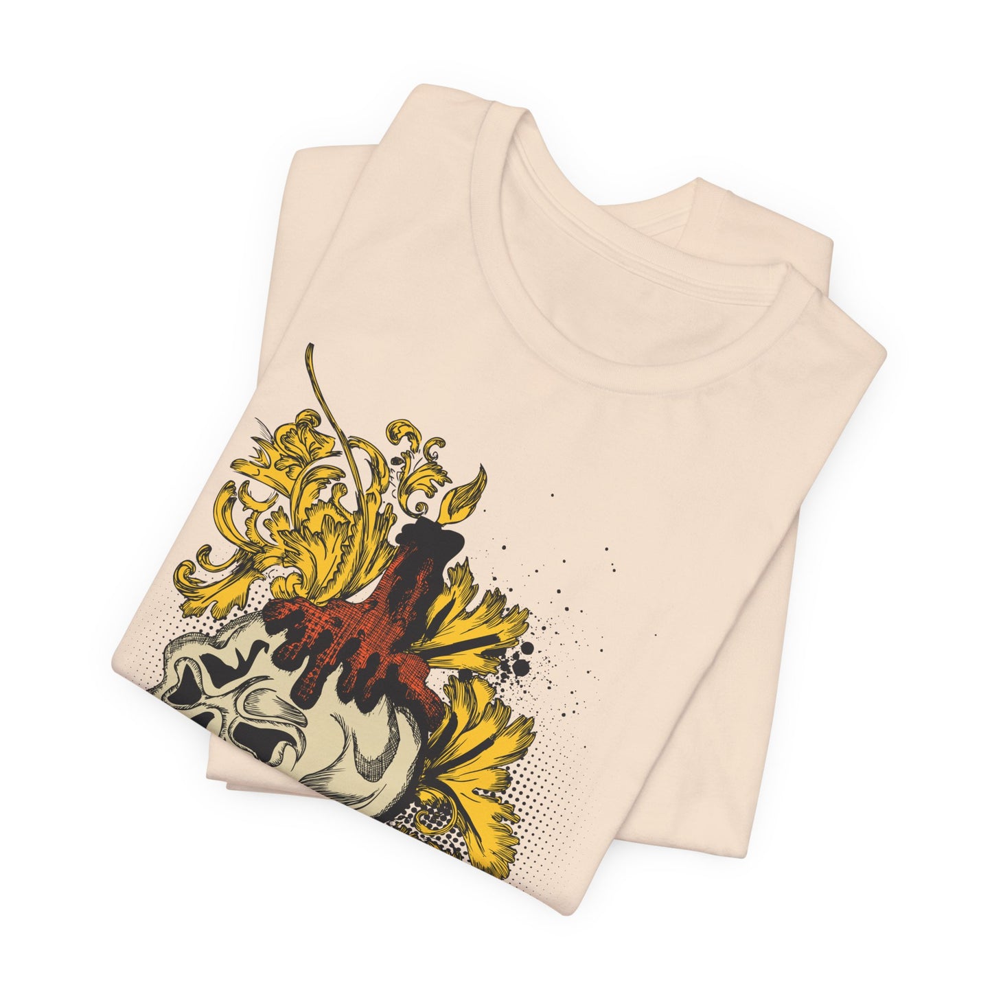 Rock Skull Graphic Design Tee, Skull Shirt, Vintage Tees, Art Design T-Shirt, Vintage Graphic Tee, Art Shirts with Skulls