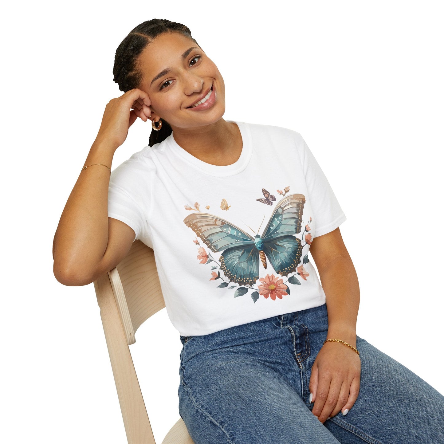 Butterfly Shirt Unisex Monarch T Shirt Gildan Softstyle 64000 Ring Spun Cotton Tee Breathable Comfort