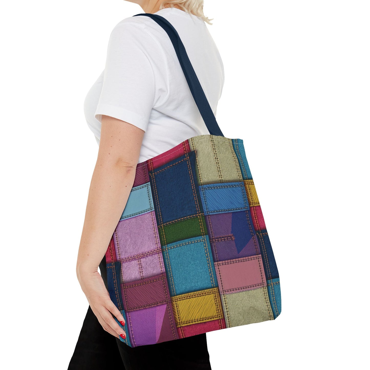 Denim Canvas Bag, Tote Bag Denim Printify