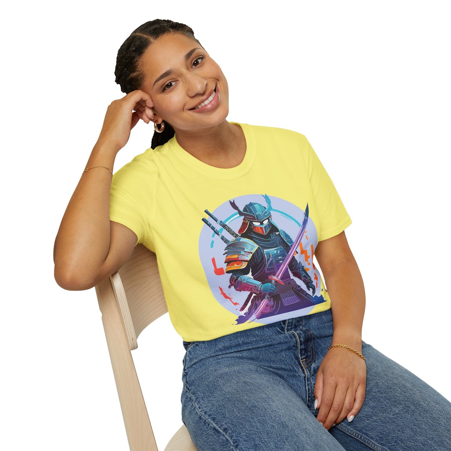 Samurai Shirt Unisex Softstyle Tee 100 Percent Ring Spun Cotton Light 4.5 Oz Graphic Gildan 64000