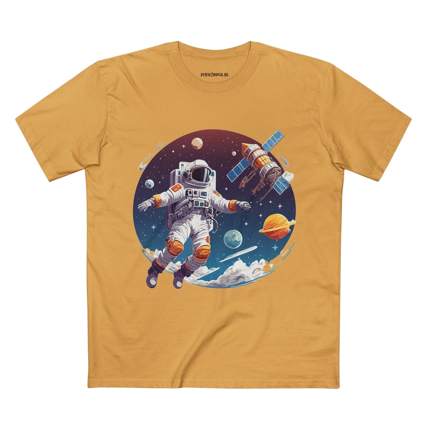 Cosmos Astronaut Shirt CS34 Unisex Premium Cotton Staple Tee With Original Art Design Retro2Nova