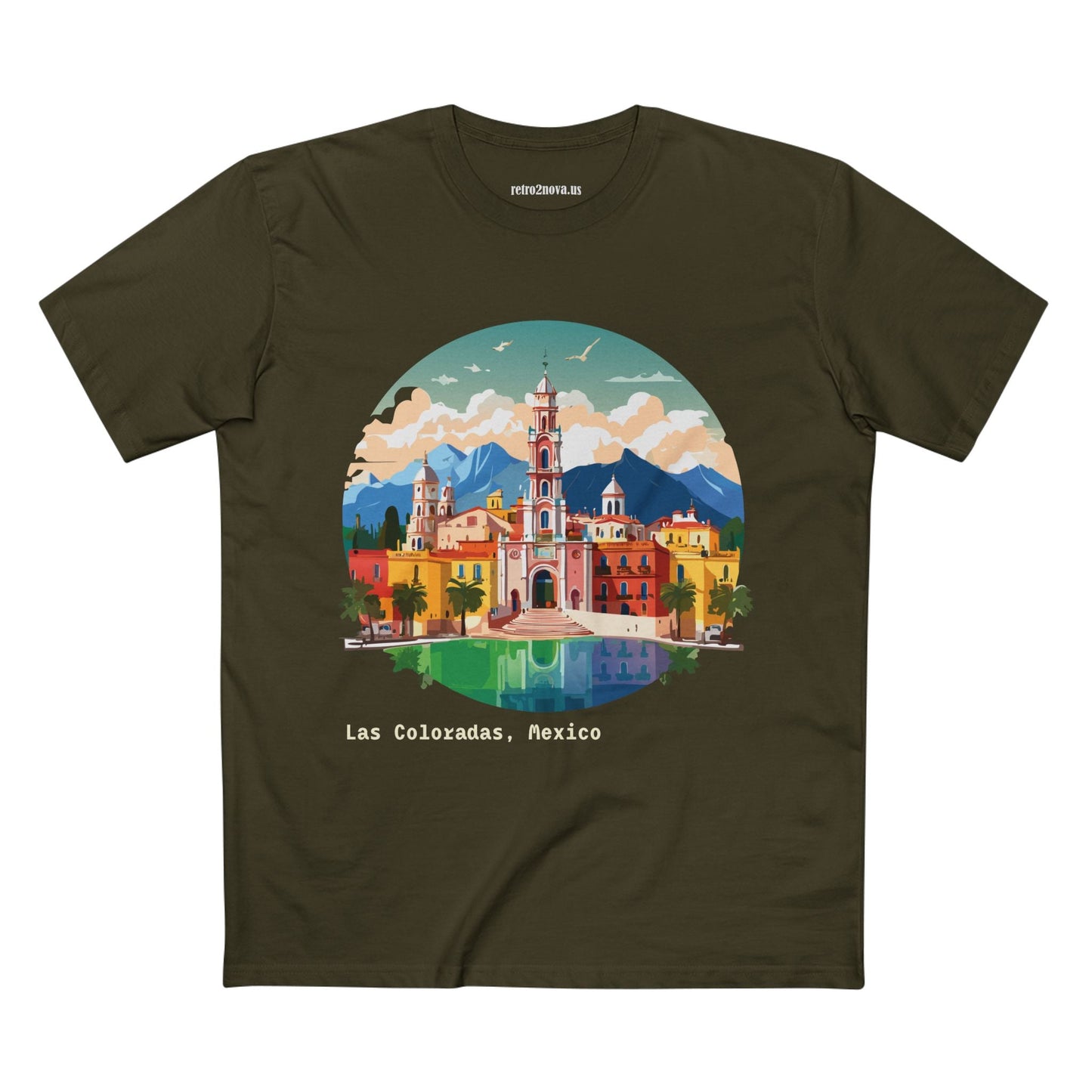 Travel Shirt for Mexico Tourists Unisex Premium Cotton Art Tee by Retro2Nova Original Art Design