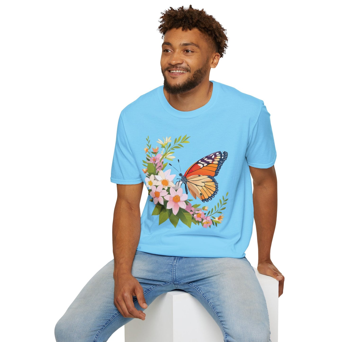 Monarch Butterfly T Shirt Unisex Softstyle Gildan 64000 100 Percent Cotton Tee Breathable