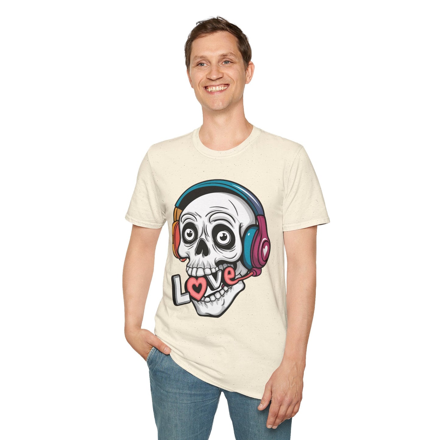 Skull Tee Shirt Unisex Skeleton Shirt With Skull Artwork Gildan Softstyle Cotton Tee