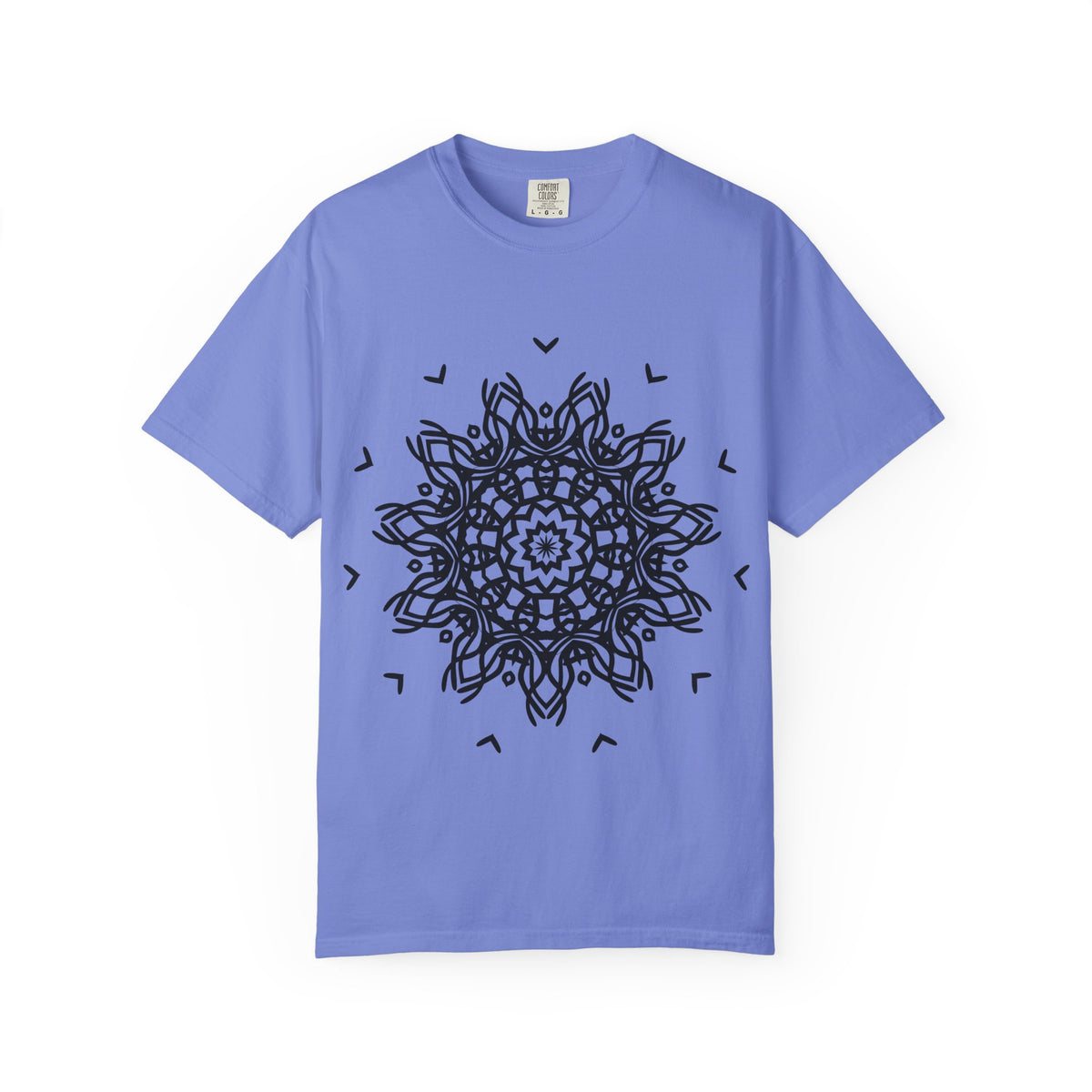 Unisex Garment Dyed Cotton T-Shirt with Mandala Graphic Design