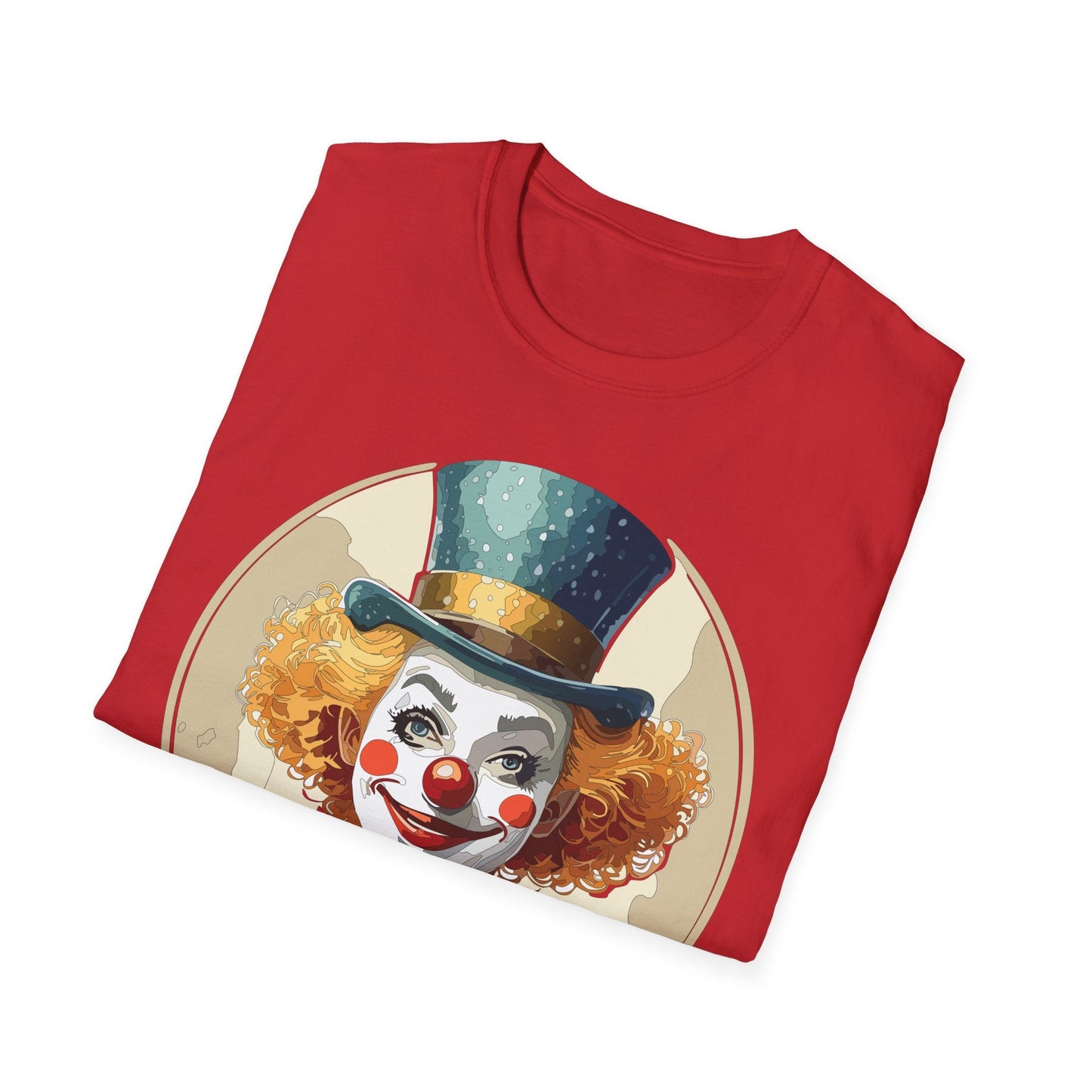 Clown Shirt Unisex T Shirt With Clown Circus Theme Funny Man Shirt Gildan Softstyle 64000