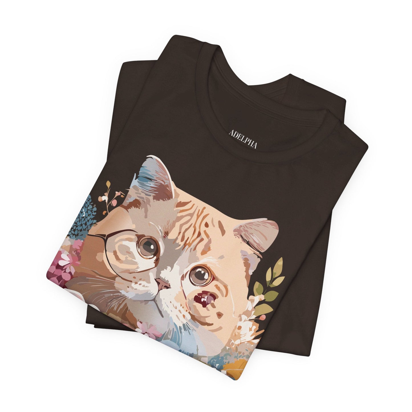 Cat Graphic Tee Unisex Short Sleeve Vintage Inspired Art Design Adelpha