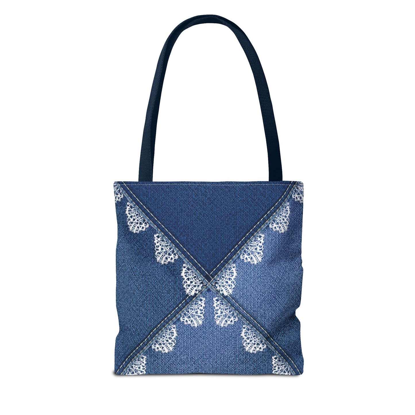 Denim Fabric Imitation Print Unisex Canvas Bag Poly Spun 3 Sizes Tote Bag 110