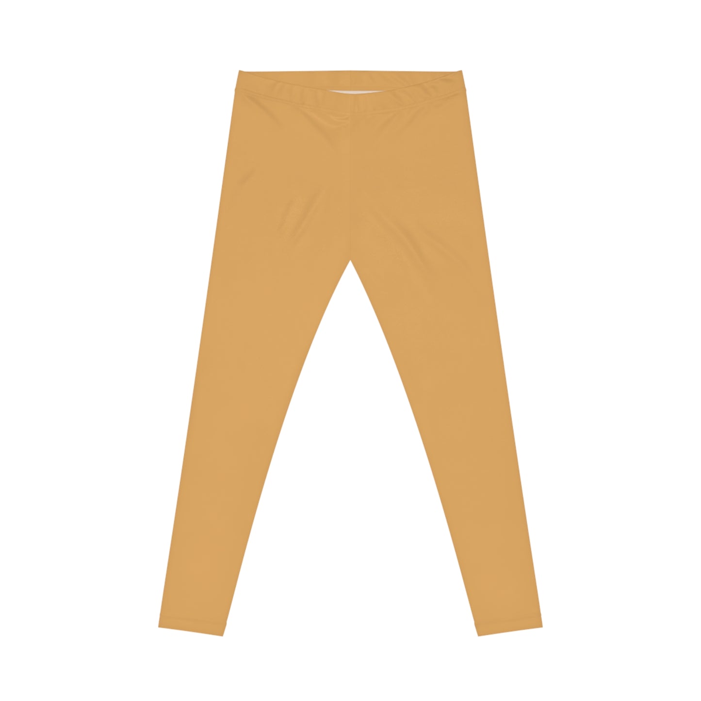 Sunlit Clay Yellow Color Women's Poly-Span Casual Leggings XS-2XL