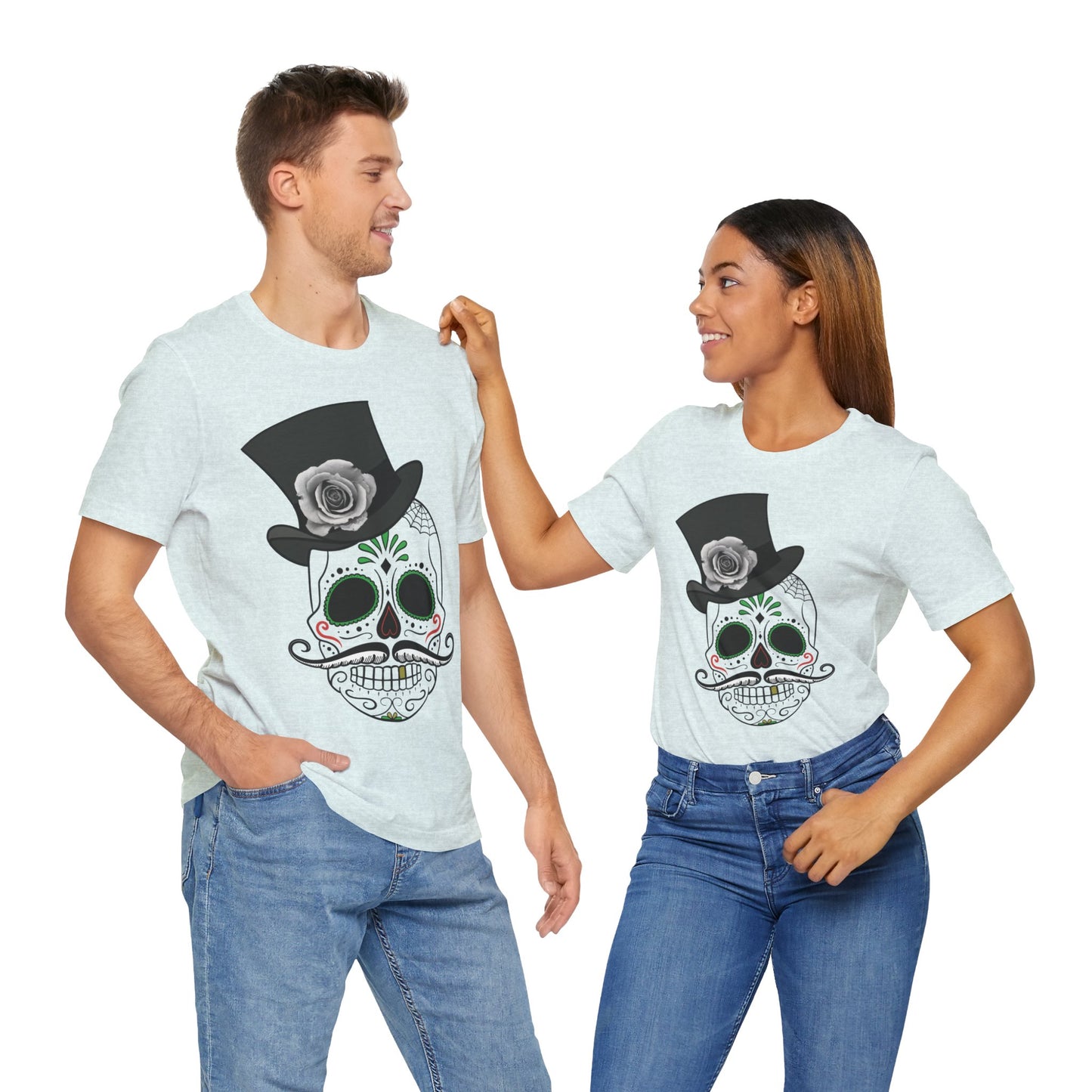 Unisex-T-Shirt aus Baumwolle mit Totenkopf