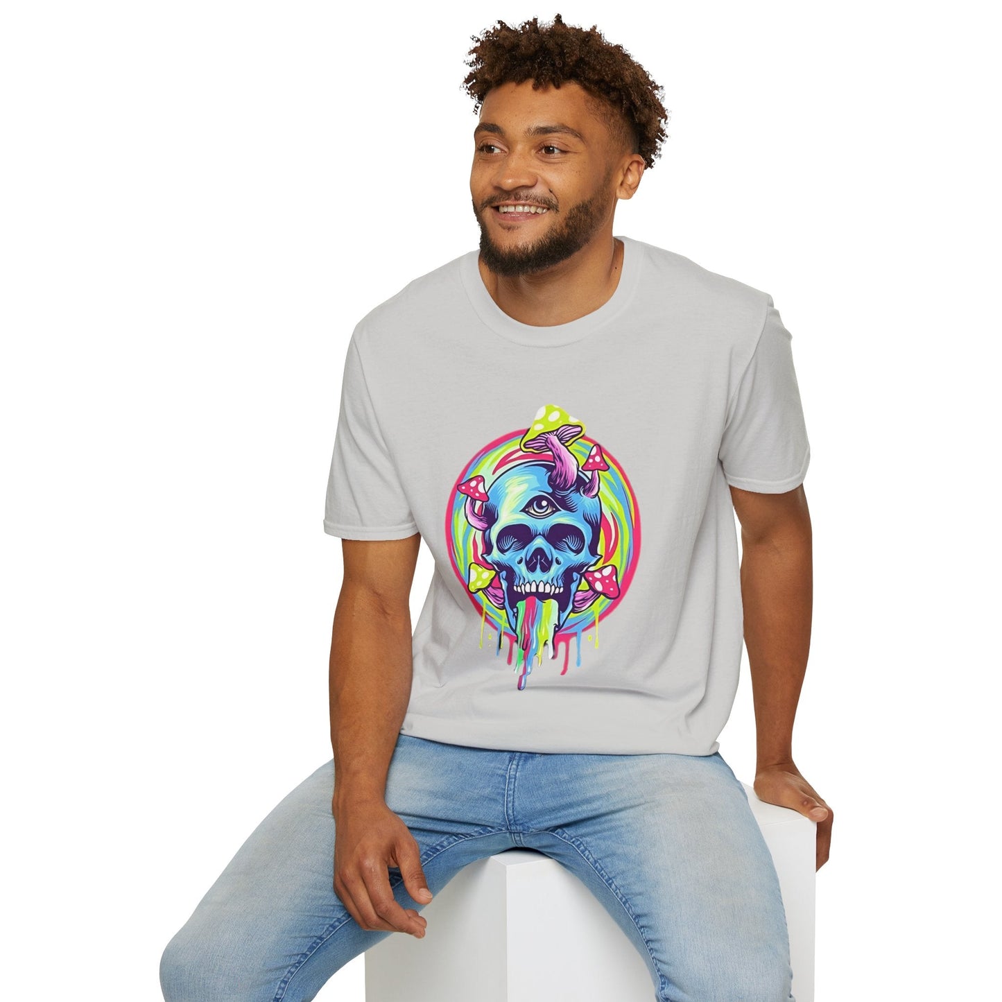 Unisex Skull Tee Shirt With Skeleton Design Cotton Softstyle 64000 T Shirt Premium Cotton Tee