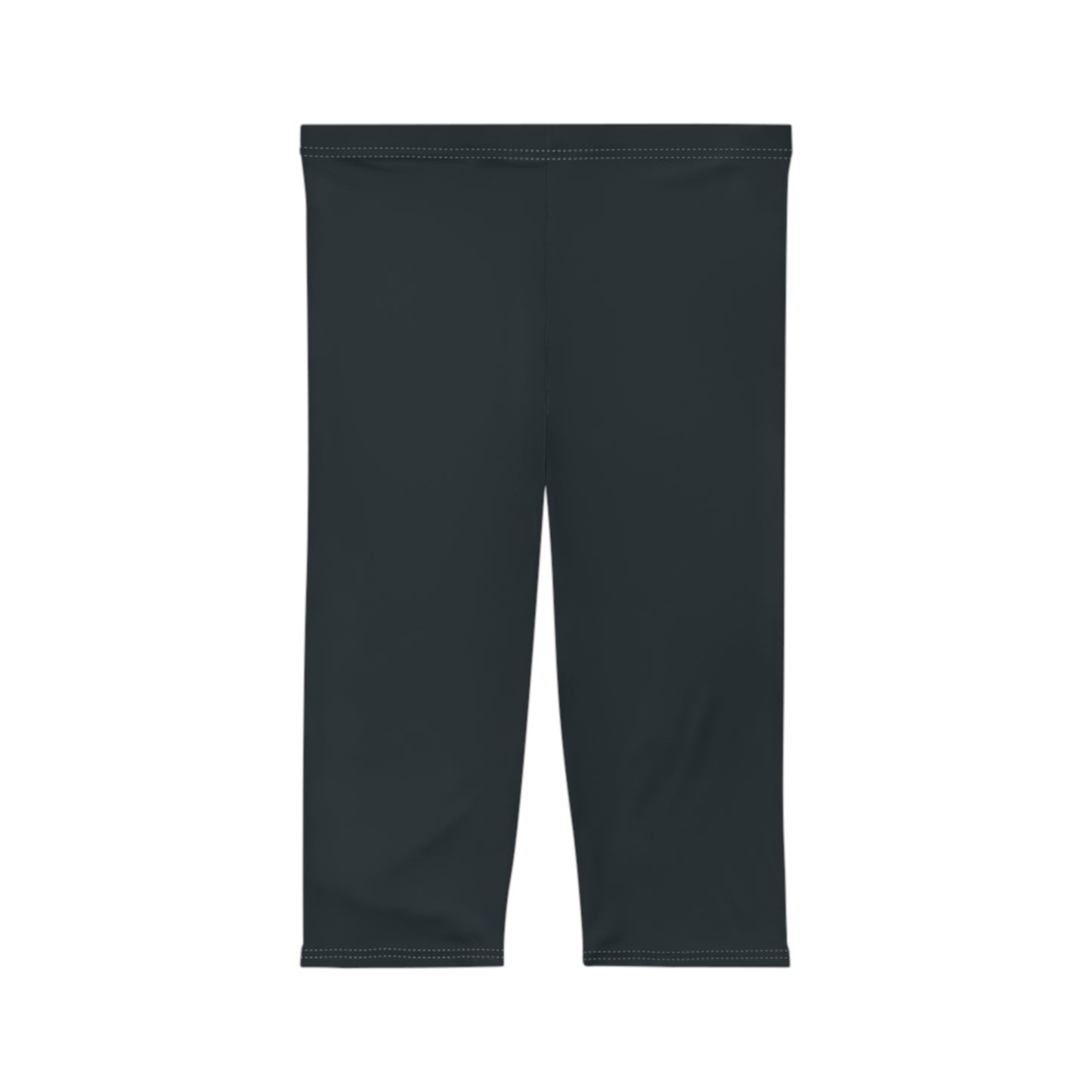 Jet Black Color Women's Brushed Suede Poly Span Casual Capri Leggings XS-2XL