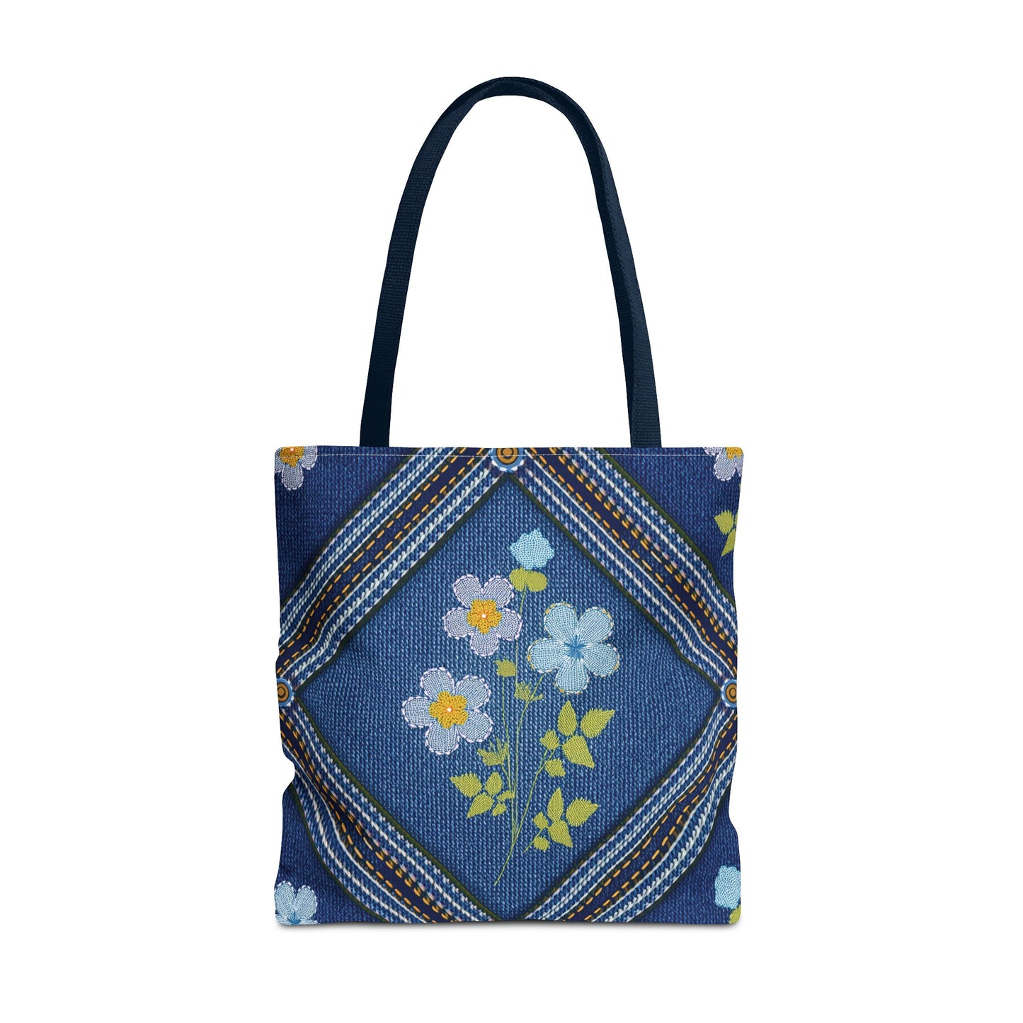 Denim Fabric Imitation Print Unisex Canvas Bag Poly Spun 3 Sizes Tote Bag 126