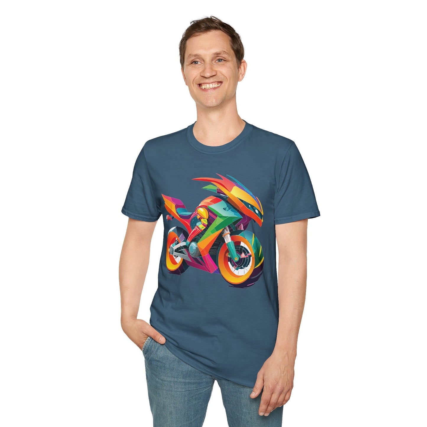 Bike Graphic Unisex Cotton Motorcycle Art Design Tee 5