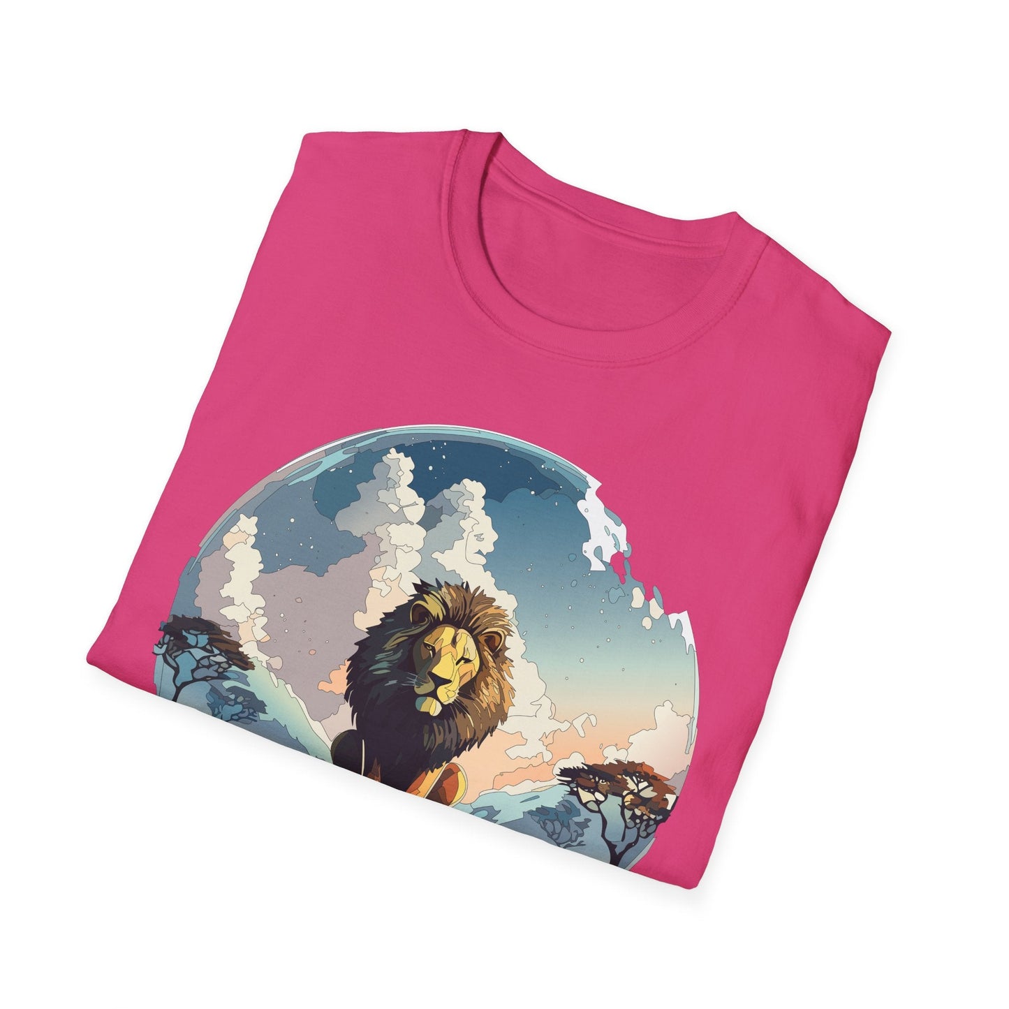 Lion Shirt Unisex Animal Tee Gildan Softstyle 64000 One Hundred Percent Cotton
