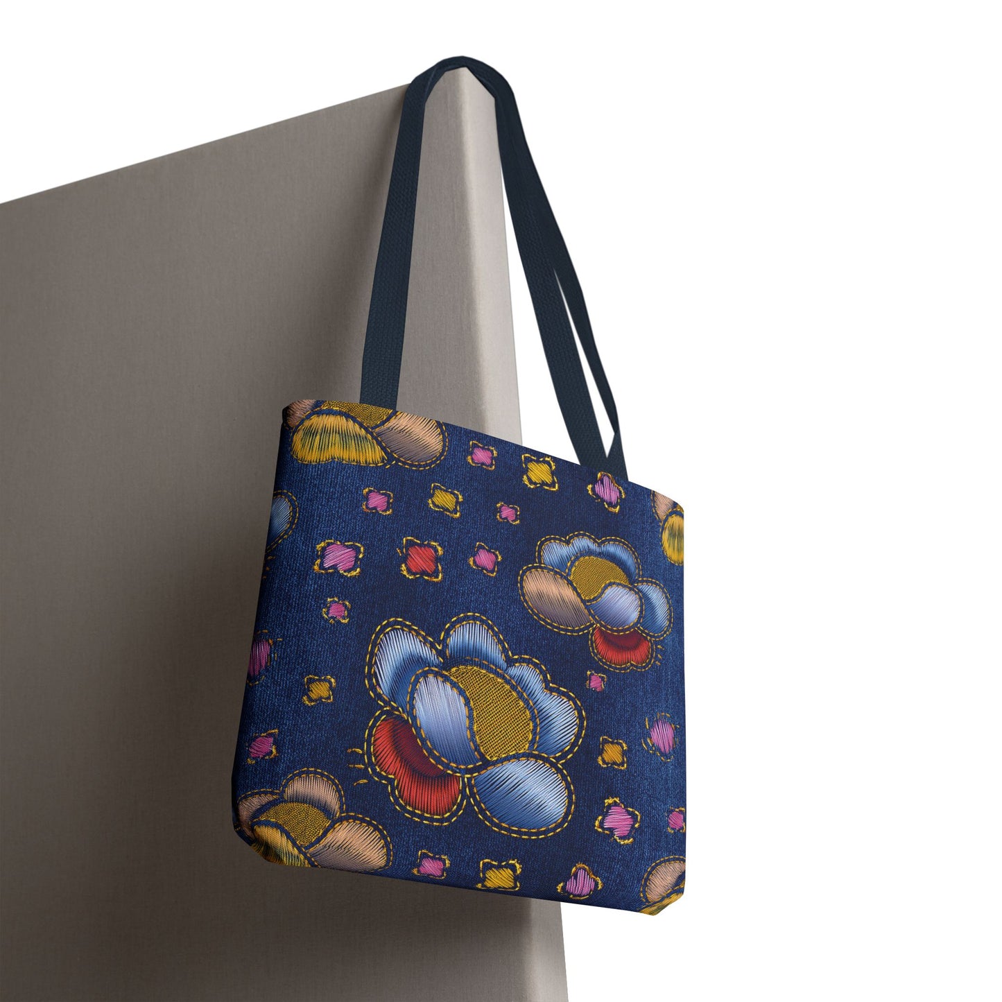 Denim Fabric Imitation Print Unisex Canvas Bag Poly Spun 3 Sizes Tote Bag 164